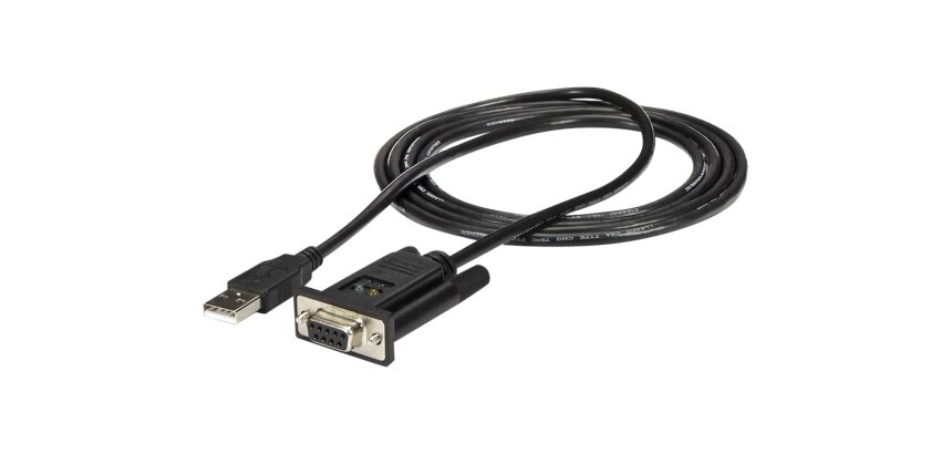 StarTech.com Câble Adaptateur USB vers RS232 Série - Câble DB9 Série DCE avec FTDI - Null Modem - USB 1.1 / 2.0 - Alimenté par Bus