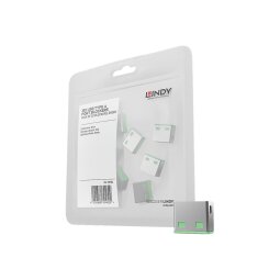 Lindy 40461 bloqueur de port USB Type-A Vert Acrylonitrile-Butadiène-Styrène (ABS) 10 pièce(s)