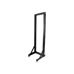 StarTech.com Rack Serveur Mobile 42U à 2 Mâts, Rack Réseau 19" à 2 Mâts avec Roulettes, Rack Ouvert Roulant pour Équipement AV/Data/Media/IT, Rack Ordinateur pour la Maison/Bureau - Roulettes Incluses