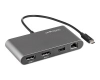 StarTech.com Mini-Station d'Accueil Thunderbolt à Seux Écrans, DisplayPort 4K 60 Hz, Hub Sans Pilote pour Windows et Mac, Gigabit Ethernet, 1 Port USB-A (USB 5 Gbps), Câble de 28cm
