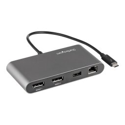 StarTech.com Mini Station d'Accueil Thunderbolt 3 - Dock Portable pour Deux Écrans avec DP 4K 60Hz, 1x hub USB-A (USB 3.0/5 Gbps), GbE - Câble de 28 cm - Adaptateur Multiport TB3 - Mac/Windows