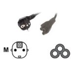 MCL Power Cord Terre Black 2.0m Noir 2 m Prise d'alimentation type F Coupleur C5