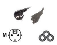 MCL Power Cord Terre Black 2.0m Noir 2 m Prise d'alimentation type F Coupleur C5