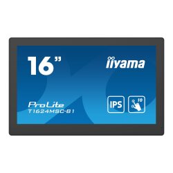 iiyama T1624MSC-B1 Écran d'affichage dynamique Écran plat interactif 39,6 cm (15.6") LCD 450 cd/m² Full HD Noir Écran tactile 24/7