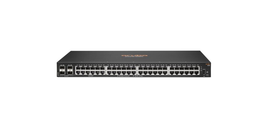 HPE Aruba Networking Aruba 6100 48G 4SFP+ Géré L3 Gigabit Ethernet (10/100/1000) 1U Noir