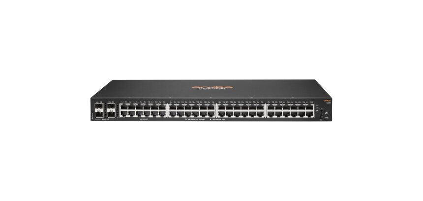HPE Aruba Networking Aruba 6100 48G 4SFP+ Géré L3 Gigabit Ethernet (10/100/1000) 1U Noir