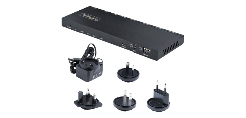 StarTech.com Splitter HDMI 4 Ports - Répartiteur HDMI 4K 60Hz avec Scaler Intégré - Répartiteur HDMI 1 Entrée 4 Sorties - Splitter HDMI 1080p PC - Port Optique 3.5mm