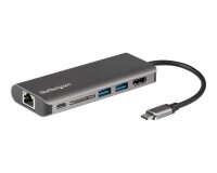 StarTech.com Adaptateur Multiport USB C, Station d'Accueil USB-C Portable vers HDMI 4K, Hub USB 3.0 2 pts, SD/SDHC, GbE, 60W PD Pass-Through - USB Type-C/Thunderbolt 3 - REMPLACÉ PAR DKT30CHSDPD1