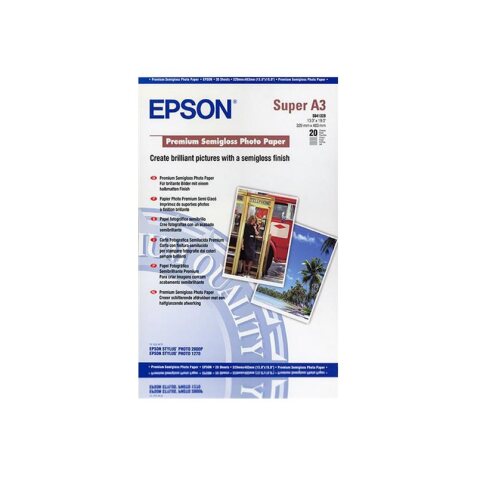 Epson Premium Semigloss Photo Paper - photo paper - semi-glossy - 20 sheet(s) - A3 Plus