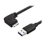 StarTech.com Câble Micro USB 3.0 slim - USB-A vers Micro-B à angle gauche de 1 m - M/M