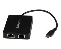 StarTech.com Adaptateur USB-C vers Ethernet Gigabit Double avec Port USB 3.0 (Type-A) - Adaptateur Réseau Gigabit USB Type-C