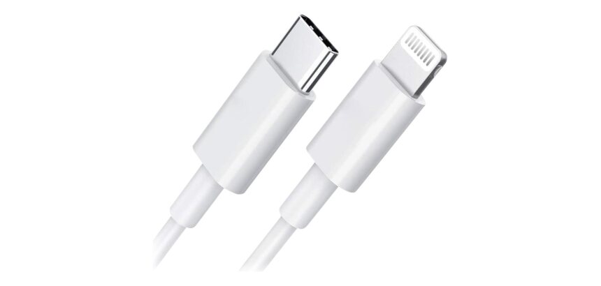 DLH Cable USB-C vers Apple lightning certifie MFI 1m 3.25A 65W max blanc