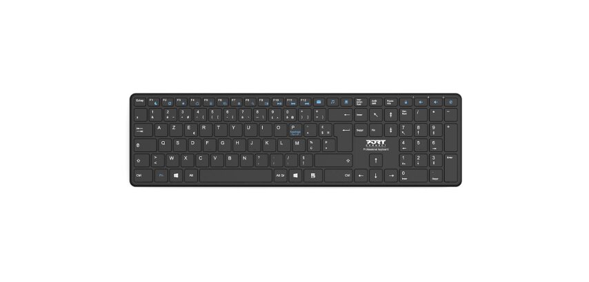 Port Designs 900903-R-FR clavier Maison RF sans fil + Bluetooth AZERTY Français Noir