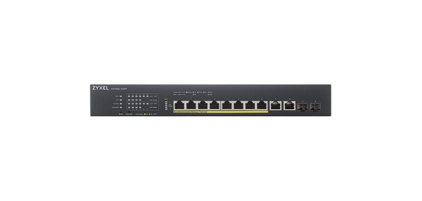 Zyxel XS1930-12HP-ZZ0101F commutateur réseau Géré L3 10G Ethernet (100/1000/10000) Connexion Ethernet, supportant l'alimentation via ce port (PoE) Noir