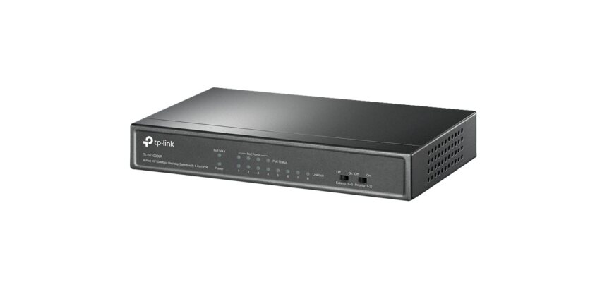 TP-Link TL-SF1008LP commutateur réseau Non-géré Fast Ethernet (10/100) Connexion Ethernet, supportant l'alimentation via ce port (PoE) Noir