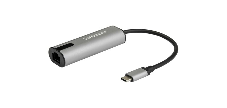 StarTech.com Adaptateur 2.5GbE USB C vers Ethernet NBASE-T NIC - Réseau Multi-Vitesse USB 3.0 Type C 2.5/1 Gigabit/100 Mbps/Portable USB 3.1 vers RJ45/LAN Compatible TB3/MacBook Pro Surface