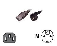 MCL Power Cable Black 3.0m Noir 3 m Prise d'alimentation type F Coupleur C13