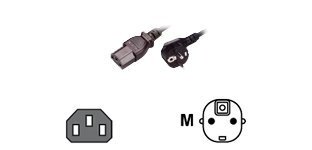 MCL Power Cable Black 3.0m Noir 3 m Prise d'alimentation type F Coupleur C13