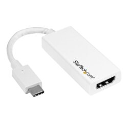 StarTech.com Adaptateur vidéo USB-C vers HDMI - M/F - Ultra HD 4K - Blanc