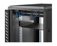 StarTech.com Étagère Rack Serveur 2U - Étagère Cantilever Universelle pour Armoire Rack d'Équipement Réseau 19" - Acier Haute Résistance - Poids Max 20kg - Profondeur de 16", Noir