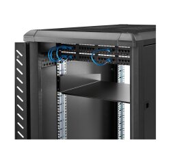 StarTech.com Étagère Rack Serveur 2U - Étagère Cantilever Universelle pour Armoire Rack d'Équipement Réseau 19" - Acier Haute Résistance - Poids Max 20kg - Profondeur de 16", Noir