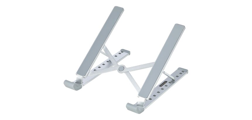 StarTech.com Support Pliable pour Ordinateur Portable - Support Ergonomique pour PC Portable Réglable en Hateur - Support Inclinable avec Cadre en Aluminium Ventilé Supportant 10kg - Rehausseur pour PC Surélevé