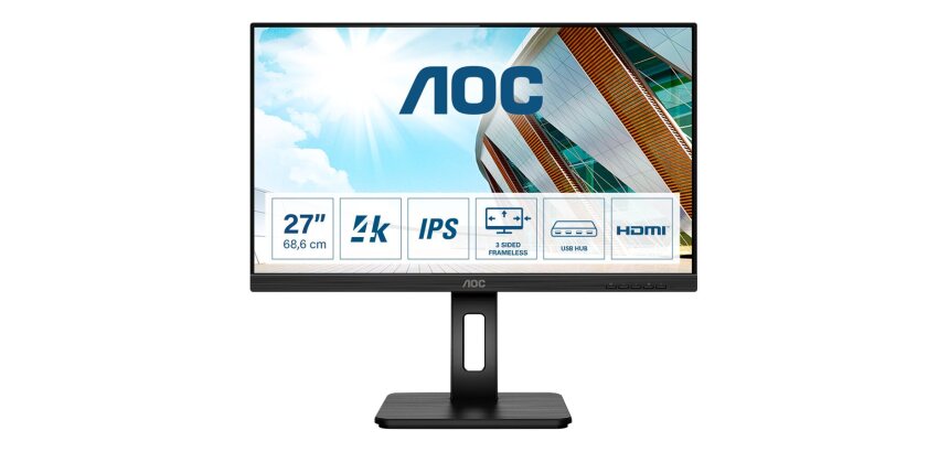 AOC P2 U27P2 écran plat de PC 68,6 cm (27") 3840 x 2160 pixels 4K Ultra HD LED Noir