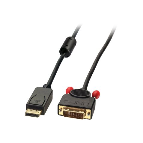 Lindy 41490 câble vidéo et adaptateur 1 m DVI-D DisplayPort Noir