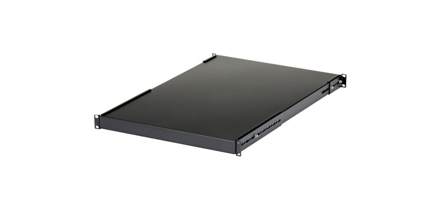 StarTech.com Étagère Réglable pour Montage en Rack Serveur 1U - 150 kg - Profondeur de Montage Réglable de 49,5 à 97,4cm Plateau Universel pour rack d'équipement AV/réseau 19" - Profondeur 69,8 cm