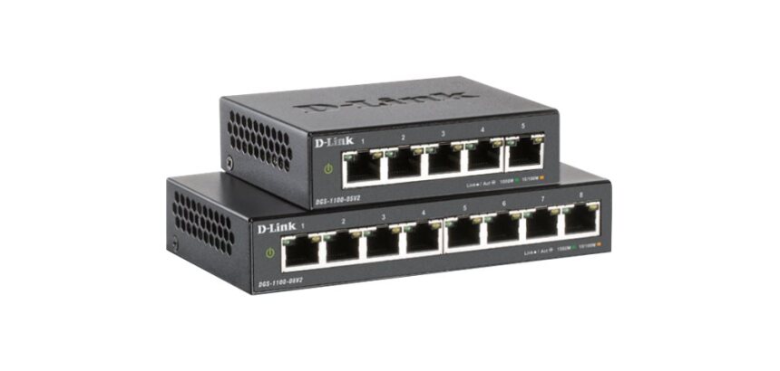 D-Link DGS-1100-05PDV2 commutateur réseau Géré Gigabit Ethernet (10/100/1000) Connexion Ethernet, supportant l'alimentation via ce port (PoE) Noir