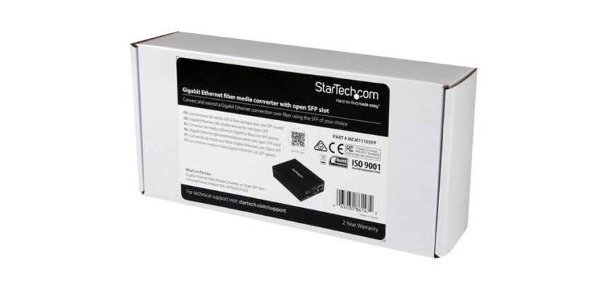StarTech.com Convertisseur de média fibre optique Gigabit Ethernet avec slot SFP ouvert