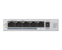 Zyxel GS1005HP Non-géré Gigabit Ethernet (10/100/1000) Connexion Ethernet, supportant l'alimentation via ce port (PoE) Argent