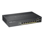 Zyxel GS1920-8HPV2 Géré Gigabit Ethernet (10/100/1000) Connexion Ethernet, supportant l'alimentation via ce port (PoE) Noir
