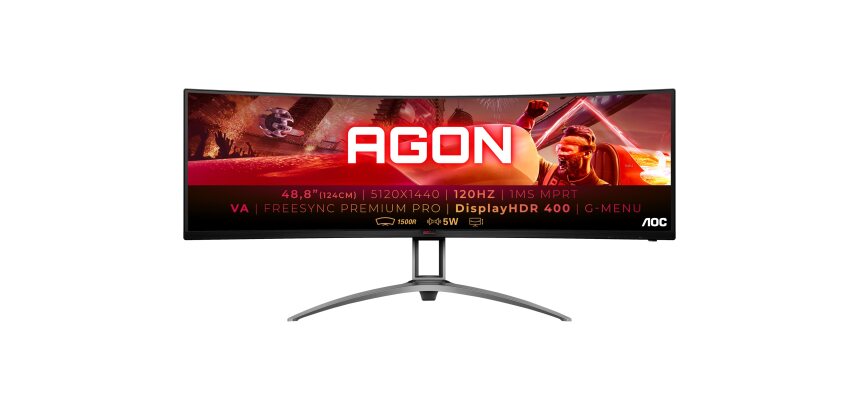AOC B2 AG493UCX2 écran plat de PC 124 cm (48.8") 5120 x 1440 pixels Quad HD LED Noir