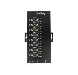 StarTech.com Hub Série 8 Ports USB vers RS232/RS485/RS422 - Convertisseur Industriel USB 2.0 vers DB9 - IP30 - Hub Série Métallique Montable sur Rail DIN - Protection ESD 15kV