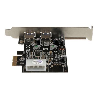 StarTech.com Carte Contrôleur PCI Express vers 2 Ports USB 3.0 avec UASP - Alimentation LP4