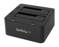 StarTech.com Dock pour Disques Durs SATA et USB 3.0 à 2 Baies, Station d'Accueil Disques Durs Remplaçable à Chaud, Docking Station pour HDD/SSD SATA I/II/III Externes 2,5/3,5", Chargement par le Haut