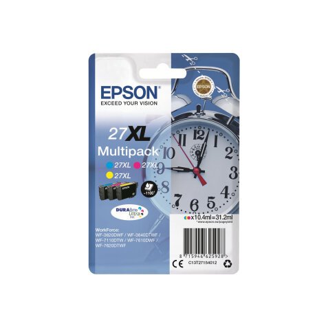 Epson Alarm clock Multipack "Réveil" 27XL - Encre DURABrite Ultra C,M,J