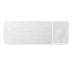 Chargeur pour téléphone mobile Samsung Pad Induction TRIO Watch, Charge Rapide 7,5W x2 (chargeur secteur inclus) Blanc