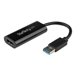 StarTech.com Adaptateur USB 3.0 vers HDMI - 1080p - Convertisseur d'Écran Slim/Compact USB Type-A vers HDMI pour Moniteur - Carte Vidéo et Graphique Externe - Noir - Windows Uniquement