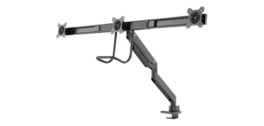 Neomounts NM-D775DX3BLACK Support d'écran à fixer 17-27" - ressort à gaz - Topfix - arrêt 180°