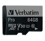 Verbatim PRO - flash memory card - 64 GB - microSDXC UHS-I