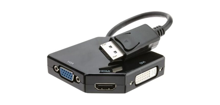 DLH Adaptateur DisplayPort vers HDMI / DVI / VGA