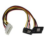 StarTech.com Câble répartiteur d'alimentation en Y LP4 vers 2 SATA à angle droit et verrouillage 30 cm - LP4 4 broches vers deux SATA