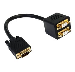 StarTech.com Câble répartiteur vidéo VGA de 30cm - 1x VGA (Mâle) vers 2x VGA (Femelle) - Noir