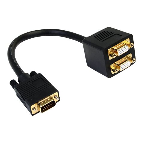 StarTech.com Câble répartiteur vidéo VGA de 30cm - 1x VGA (Mâle) vers 2x VGA (Femelle) - Noir
