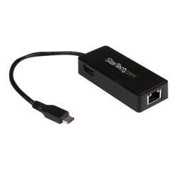 StarTech.com Adaptateur réseau USB-C vers RJ45 Gigabit Ethernet avec port USB supplémentaire - M/F - USB 3.1 Gen 1 (5 Gb/s)