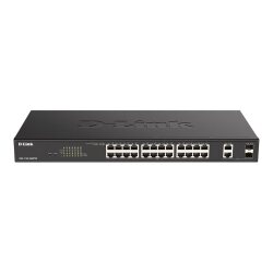 D-Link DGS-1100-26MPV2/B Géré L2 Gigabit Ethernet (10/100/1000) Connexion Ethernet, supportant l'alimentation via ce port (PoE) Noir