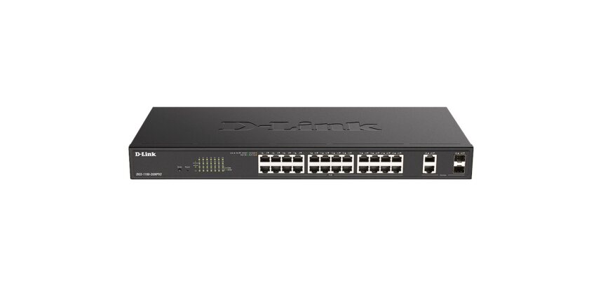 D-Link DGS-1100-26MPV2/B Géré L2 Gigabit Ethernet (10/100/1000) Connexion Ethernet, supportant l'alimentation via ce port (PoE) Noir