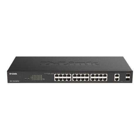 D-Link DGS-1100-26MPV2/B Géré L2 Gigabit Ethernet (10/100/1000) Connexion Ethernet, supportant l'alimentation via ce port (PoE) Noir